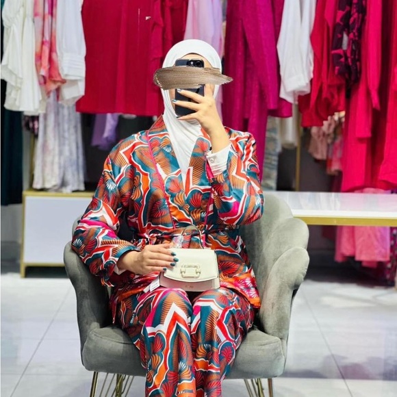 Zara print kimono and culottes size L NWT - Picture 3 of 3